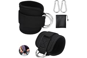 XESPIS 2Pcs Sangle Cheville Musculation Poulie, Sangle de Cheville Musculation Con Rembourré, Sangle Musculation et de Fitness sur Le Câble Machines, Ankle Straps, Accessoires pour Fitness et Musculation