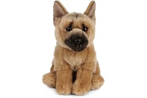 Living Nature Pastor Alemán, Perro de Peluche Suave Realista, Felpa Ecológica Naturli, 21 cm