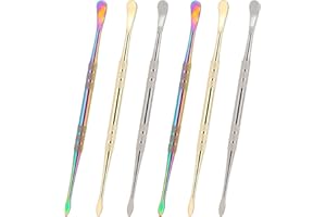 LUTER 6 Piezas Herramienta Para Tallar Cera Herramienta Para Tallar Cera De Acero Inoxidable Para Esculpir Cuchara De 11,9 cm (Oro Plata Arcoíris)