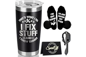 TBST Fathers Day Gift For Dad - Birthday Gift Sets for Dad from Daughter, Son, Gift Ideas for Father, Valentines Anniversary Present for Him, Greeting Card, Keychain, Socks - 20oz Tumbler Mechanic Gifts