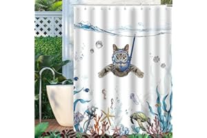 Lerores Tenda da doccia 240 x 200 cm, in tessuto antimuffa, con orlo appesantito, impermeabile, lavabile, in poliestere, 16 con occhielli e anelli per tenda da doccia, per bagno, vasca da bagno