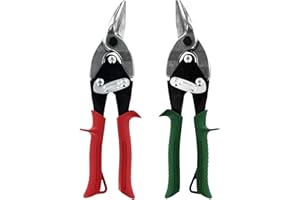 Midwest Aviation Snip Set - Left and Right Cut Regular Tin Cutting Shears with Forged Blade & KUSH'N-Power Comfort Grips - MW-P6716C