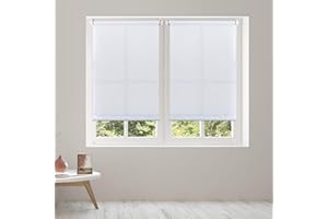 Estores enrollables sin taladrar para Ventanas. Fácil instalación sin Herramientas. Gran Variedad de Modelos, Medidas y Colores Disponibles. STORESDECO Estor traslúcido Blanco 60x180 cm