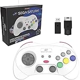 Retro-Bit SEGA Saturn 2.4GHz Pro Manette sans fil Nintendo Switch - Receveurs Saturn & USB inclus - Edition Blanche