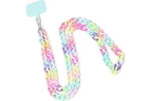 PEVRUAY Cordones Universal de Teléfono Móvil con Parche, Cordón para teléfono Celular,Cadena de teléfono de acrílico colorido,Compatible con la mayoría de los teléfonos Inteligentes para Estuches