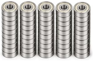 Reaorktic 50 stycken, 608ZZ Precision kullager, 8 x 22 x 7 mm, dubbla förseglade kullager med djup hals, försmorda skateboardtillbehör, rullskridskor, maskiner, cykel