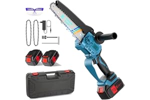 CTALYN 8000mAh Brushless Mini Motosega a Batteria, 8 Pollici Motosega Elettrica, Sega Elettrica per Potatura, Sega a Batteria per Potatura, Motosega da Potatura per Tagliare Legna, Potare Rami, Giardini