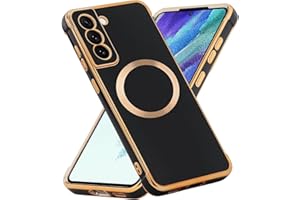 BAOJAY Funda para Samsung Galaxy S21+/S21 Plus 5G,Carcasa de Silicona TPU Galvanizada Compatible con Magsafe,Protección contra Caídas en Cuatro Esquinas,Moda Mujeres Phone Case Cover,Negro