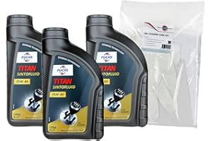 Fuchs Titan Sintofluid SAE 75W80 GL-4 Manual Transmission Fluid Triple Pack & Powerenhancer Oil Change Care Kit