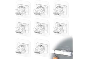 OMJMYY 8 Pièces Supports pour Tringles à Rideaux Auto-AdhéSifs Support Tringle Rideaux sans Percage Crochet Rideau Adhesifs pour Rideaux Suspendus ou Porte-Serviettes,6 * 6cm