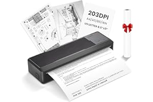 vretti Portable Printer Wrieless, P83 Inkless Printer,Portable Machine Supports A4 Thermal Label,Compatible with Android and iOS Phone & Laptop