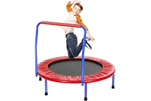 ‎ANCHEER ANCHEER Kindertrampolin Trampolin Kinder Indoor Mit Haltegriff,Minitrampolin Durchmesser Ca. 91cm, Belastung Bis 75kg