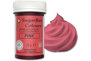 SUGARFLAIR COLOURS Sugarflair Spectral Concentrated Paste Colours Pink, Rosa, Colorante Alimentare Pasta, Colorante per Pasta di Zucchero e Mazapán - 25g