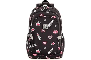 FunlyKid Schulrucksack für Mädchen – ultraleicht Schulranzen mit Brustgurt, Rucksack für Schule ab der 1. Klasse, Reflektierende Elemente, Wasserdicht Backpack, Geschenke fur Kinder und Teenager.