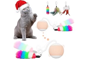 Cutyerbee Interactive Cat Toys Ball Electric Kitten Toys for Indoor Cats USB Rechargeable Automatic Cat Toy Play-Catch for Cats
