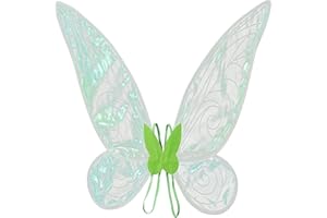 Aunaeyw Luminous Fairy Wings for Girls Children Adults Butterfly Fairy Wings Elf Angel Wings Halloween Costume for Sparkle Princess Party Favour