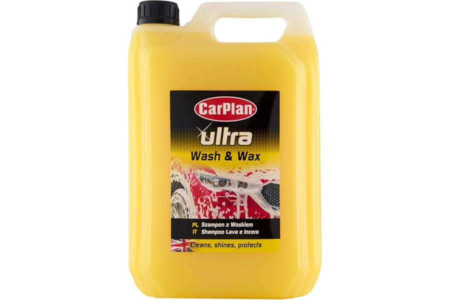 CarPlan POL102 Car Wash Shampoo and Wax Protective Layer 5L Ph Neutral 5 Litre Detailing Cleaner Care Vehicle Cleaning Soap -