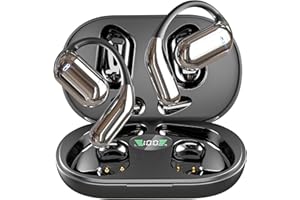 EUQQ Open-Ear Wireless Bluetooth Headphones with Mic, Earbuds with Ergonomic Earhooks, Secure Fit Earphones for Running, Sport Gym Ear Buds, Water Resistant, Fast Charging, Bluetooth 5.3, 40H Playtime