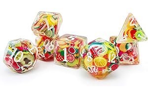 BESCON DICE Bescon Fruit Polyhedral Dice Set, Novelty Rpg Dice Set of 7