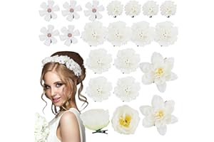 BOFUNX 21pcs Clips de Pelo de Flores Horquillas Tocado Pinza para Cabello Accesorios para Mujeres Niñas para Fiestas Bodas Playa