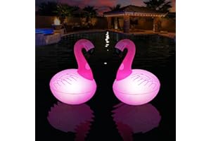 Rukars Lampe Flottante Piscine Solaire Flamingo, Lumières Piscine Étanche Énergie Solaire IP68,Lampe de Décoration de Paysage pour Piscine,Piscine, étang, Fête(2PCS)