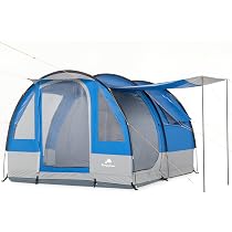 campfeuer tunnelzelt 3 personen Zelt Smart für 4 | 2000 mm Wassersäule | Blau/Grau | Großes mit Eingängen, Herausnehmbare Trennwand drivetrainIt:Belt Farbe:SPD077 MASSIVE FREE UPDATE VERSION