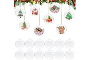 CIRULLI 22 Bolas Transparente acrílicas de árbol de Navidad, Colgantes Adecuadas para decoración del hogar(8CM)