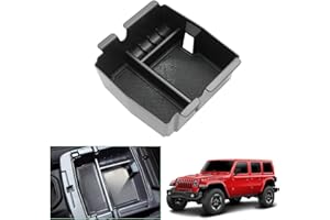 ‎GAFAT GAFAT Kompatibel mit Jeep Wrangler JL/Gladiator JT 2018-2025 2026 Mittelkonsole Aufbewahrungsbox, Wrangler 2024 Armlehne Organizer Tray Handschuhfach, Wrangler Zubehör (Schwarz)
