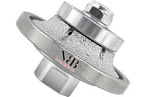 NBB Roue profilée diamantée fraise foret toupie diamant Meule de profil diamant avec capot en fer, profiler carreaux porcelaine céramique granit marbre pierre pour meuleuse d'angle(Half-Bullnose B10)