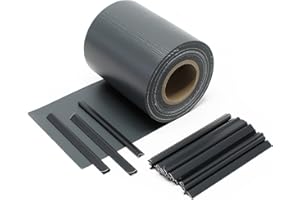 Wiltec Taśma ogrodzeniowa PVC antracytowa 35m x 19cm, osłona na ogrodzenie odporna na warunki atmosferyczne, siatka maskująca z klipsami 650g/m²