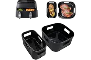 YINGRACE Silikonowa forma frytkownica na gorące powietrze do Philips Airfryer Dual Basket 3000 Series NA350, 5000 Series NA550, wielokrotnego użytku, zamiast papieru do pieczenia akcesoriów Airfryer
