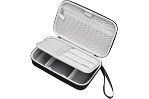 Teskyer Organizer Cavi da Viaggio, Impermeabile, Guscio Rigido, Migliore Protezione, Grande Capacità, Portatile, Viaggio Accessori Utili, 14 x 22 x 6,5 cm, Nero