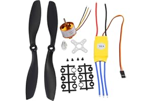 Kyrio 1400KV RC Motor sin escobillas A2212 10T con 30A Juego de ESC sin escobillas 8045 Kit de Accesorios de hélice Montaje para avión RC dji Quadcopter