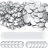 LetCart 200 Sets of Badge Pin Button Parts, Custom Pin, Metal Bottom Badges for Making Machine Buttons and DIY Badges (25mm)