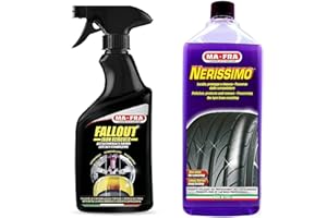 WENOKER HT Hitopseller® Kit MAFRA Decontaminante Cerchi Carrozzeria Fallout + NERISSIMO per Pulizia lucidatura Gomme Auto
