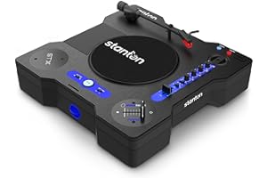 Stanton STX - Portable Scratch DJ Turntable with Innofader Nano Crossfader, Bluetooth, Pitch Slider, USB Recording, Speaker, 2 Rechargeable Batteries