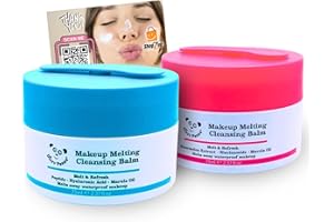 SHOPZEE TRADING LTD Dizzy Panda Makeup Melting Cleansing Balm 70ml & Magnetic Scoop – Waterproof Make Up Remover with Watermelon Extract, Peptide, Hyaluronic Acid, Marula Oil – Includes ShopZee Skincare eBook (2, Bundle)