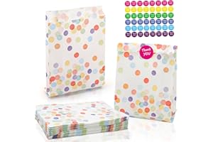 Aerzouser 50 Bolsas Cumpleaños Infantil, 17x13cm，1 Pegatina Gratis，Bolsitas Cumpleaños Infantiles, Bolsas Regalo Cmpleaños Infantil, Bolsas Cumpleaños, Adecuadas Para Cumpleaños Infantiles, Festas