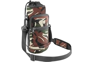 Desing Wish Néoprène Porte Gourde Velo sans Vis Bidon Porte Velo avec Poche en Maille et Bandoulière Porte Gourde VTT pour Bouteille de Vélo Guidon Poussette Randonnée Scooters Fauteuil Roulant