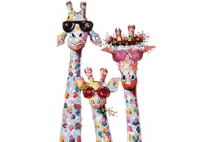 Lanwexy Paint by Numbers for Adults 16x20inch DIY Paint by Numbers Kits for Kids Beginner on Canvas Oil Painting with Paintbrushes for Home Decoration Colorful Giraffe Family (Without Frame)