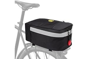 YORKING Bike Rack Bag 4.5L Waterproof Bike Pannier Bag Saddle Bag with Rear Light Bike Bags for Rear Carrier Bicycle Seat Pouch Cycling Pannier Storage Bag Back Seat Bag for Bike