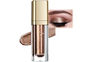 Flytande glitterögonskugga, metallisk mörkbrun, flytande ögonskugga, långvarig och vattentålig flytande eyeliner med fina gni
