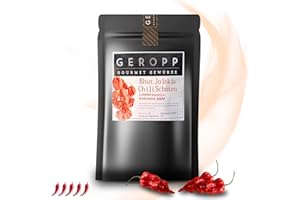 ‎GEROPP GOURMET GEROPP-GOURMET Bhut Jolokia Ghost Chili Schoten 25g | 2007 Schärfster Chili der Welt: ca. 1,0 Mio Scoville | Verschließbarer Aromabeutel | Gewürz für Grillen, Kochen | Feurig-scharfe Geschenkidee