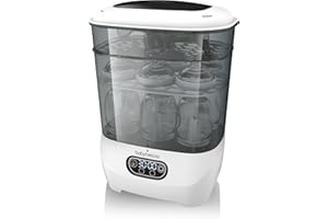 Baby Brezza Sterilizer Dryer Advanced – Sterilisiert & trocknet Babyflaschen, Milchpumpenteile & Zubehör automatisch – Mit HEPA-Filter, 4 Modi & großer Kapazität – BPA-frei – Weiß