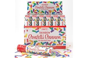 Kraftz Rainbow Coloured Eco Confetti Cannons | Eco Friendly Party Popper Cannon With Biodegradable Confetti | Giant Confetti Cannon Perfect For Weddings, Birthdays & All Other Occasions (20 CM, 24)