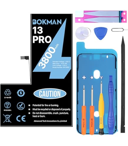 Batterie IPhone 13 Pro Max 9300mAh BOANV - Version 2025 Ultra Capacité, 0 Cycle, Avec Kit Outils Remplacement