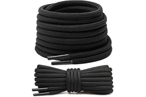 Stepace 2 Paires Lacets Ronds 4,5 mm Lacets Renforcés et Résistants pour Bottines, Chaussures de Randonnée, Chaussures de Travail, Chaussures de Marche