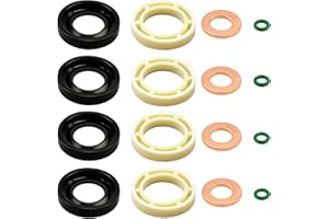 SUPECESORIO Junta inyectora 1.6 hdi Kit juntas inyectoras, kit juntas tóricas de inyector de combustible, juntas de inyector para condiciones de alta temperatura y presión, compatible con Berlingo C2 C3 C4