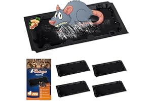 PESTOPER 4 Piezas Trampas para Ratas, Almohadillas De Pegamento Antiratas De Trampa De Ratas, Placas Pegajosas Impermeables,Adecuados para El Garaje del Balcón del Dormitorio De La Cocina