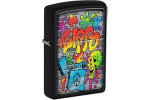 Zippo Classic Lighter Model 49605 - Zippo Street Art with Vibrant Color Graffiti Design - | Windproof | Metal Material - Black